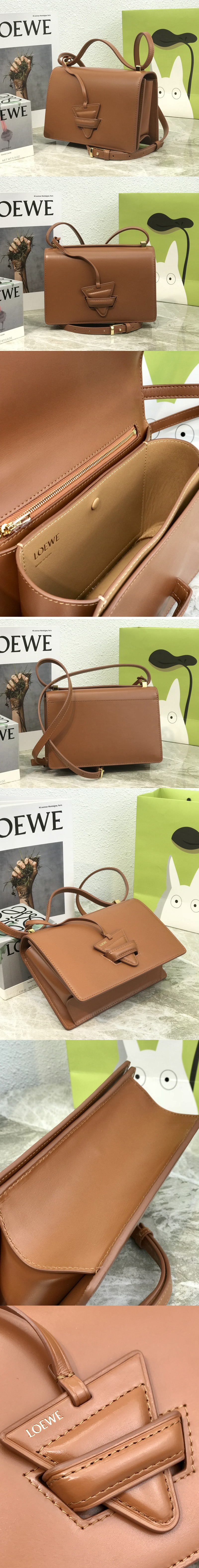 Replica Loewe Barcelona bag in Tan silk calfskin