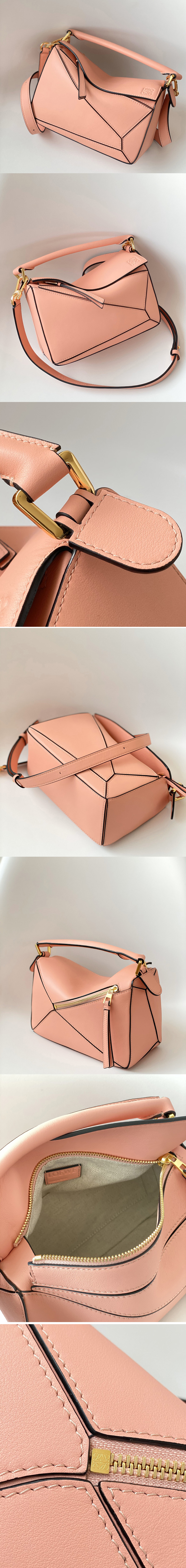 Replica Loewe Small Puzzle bag in Pink classic calfskin