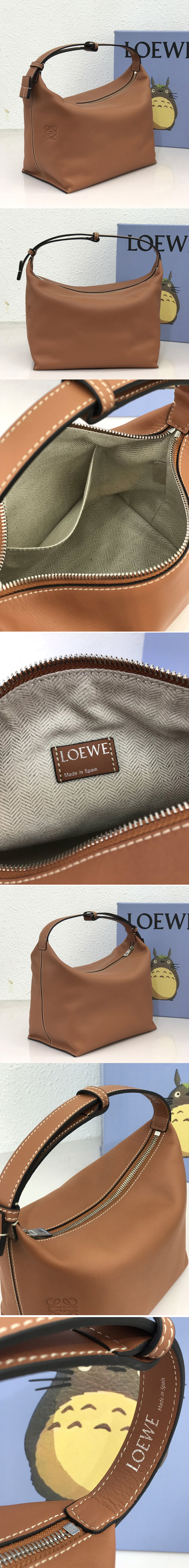 Replica Loewe Large Cubi bag in Tan grained calfskin