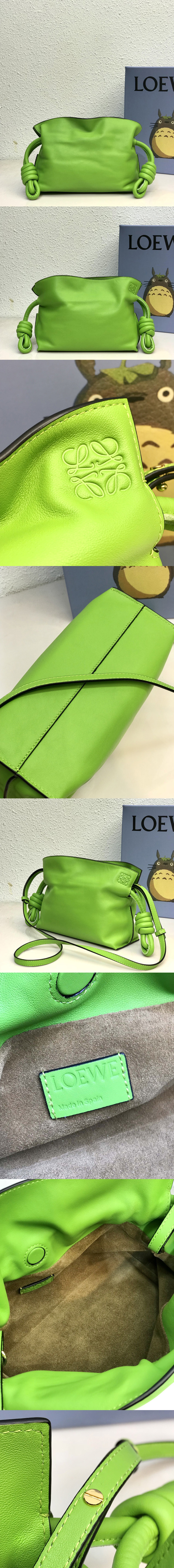 Replica Loewe Mini Flamenco clutch in Green nappa calfskin