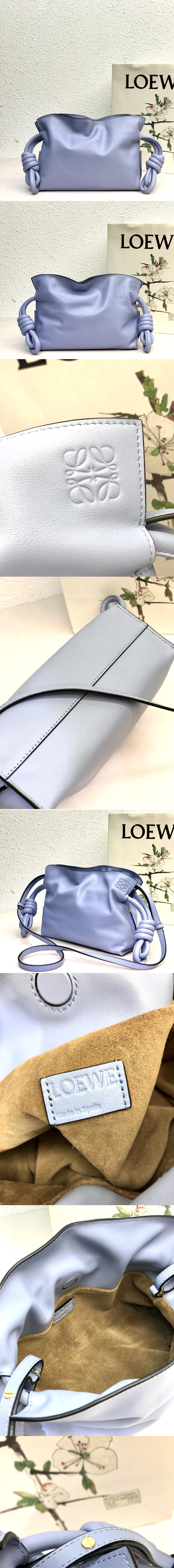 Replica Loewe Mini Flamenco clutch in Light Blue nappa calfskin