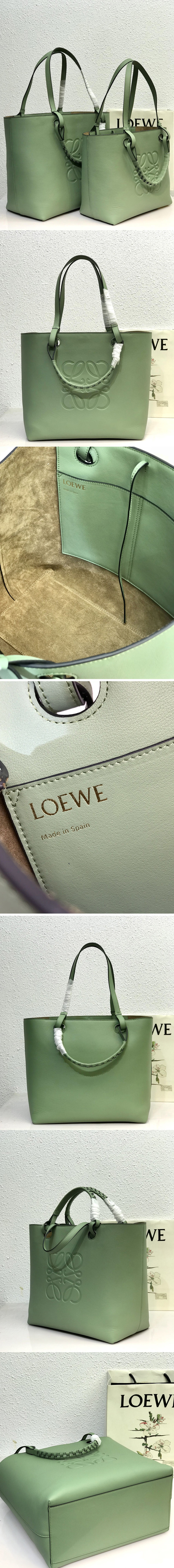 Replica Loewe Medium Anagram Tote Bag in Rosemary classic calfskin