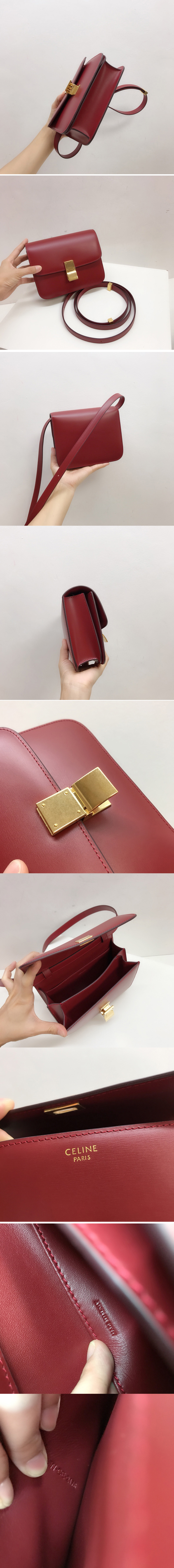 Replica Celine 192523 TEEN CLASSIC BAG IN Red BOX CALFSKIN