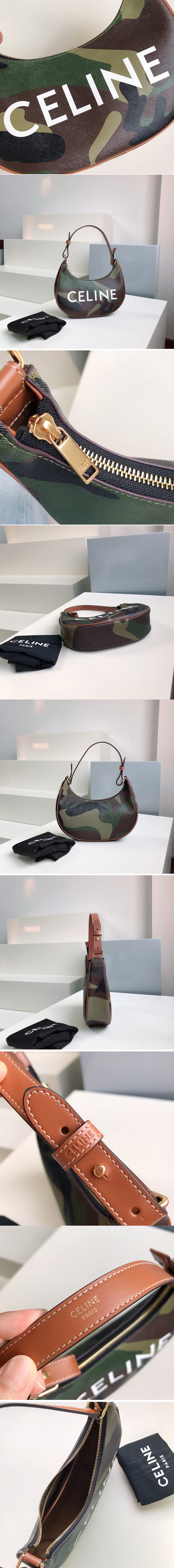 Replica Celine 193953 Ava Bag in camouflage smooth calfskin with celine print