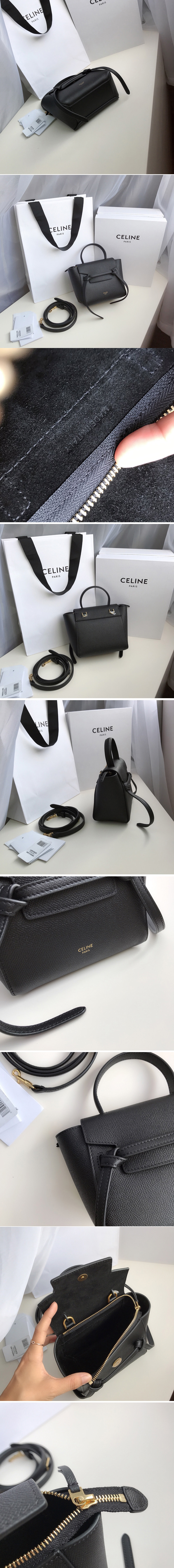 Replica Celine 194263 PICO BELT BAG IN Black GRAINED CALFSKIN