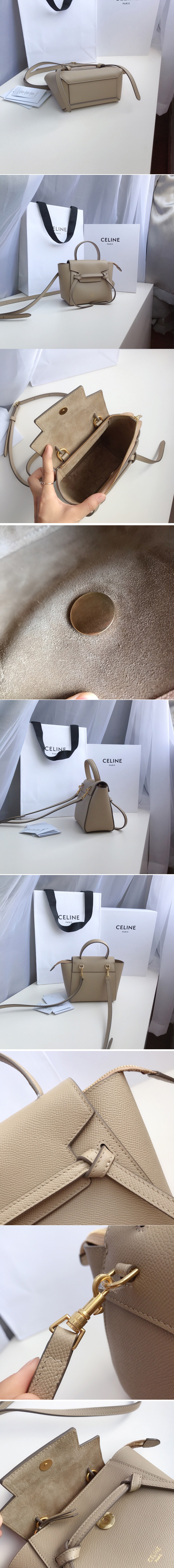 Replica Celine 194263 PICO BELT BAG IN Beige GRAINED CALFSKIN