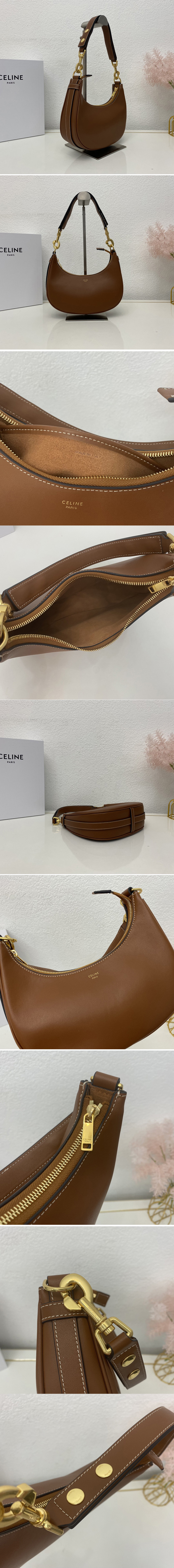 Replica Celine 196923 MEDIUM STRAP AVA BAG IN TAN SMOOTH CALFSKIN