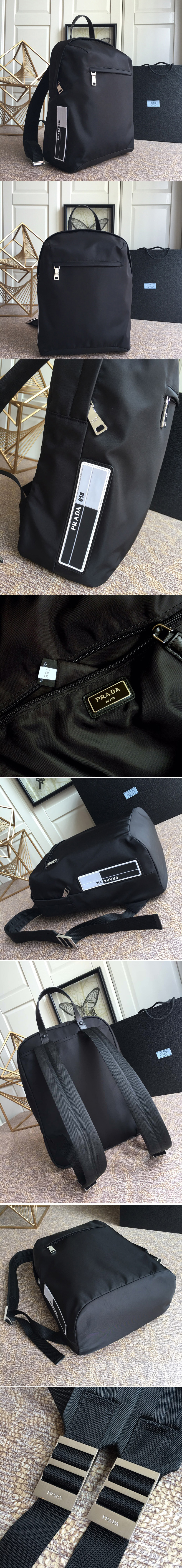 Replica Prada 2VZ021 Tessuto Backpack in Black Nylon