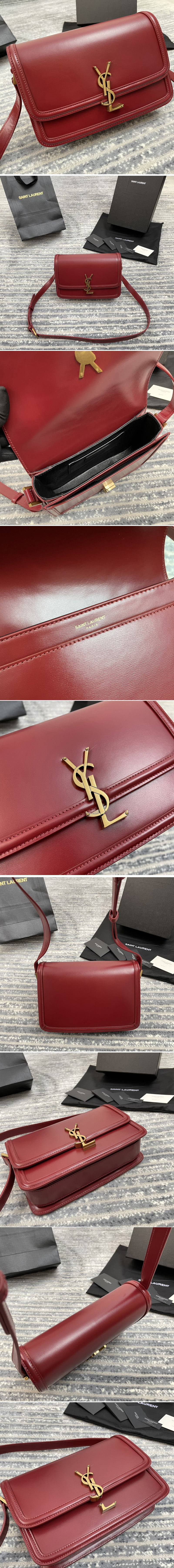 Replica Saint Laurent 634305 YSL SOLFERINO MEDIUM SATCHEL Bag IN Red BOX SAINT LAURENT LEATHER