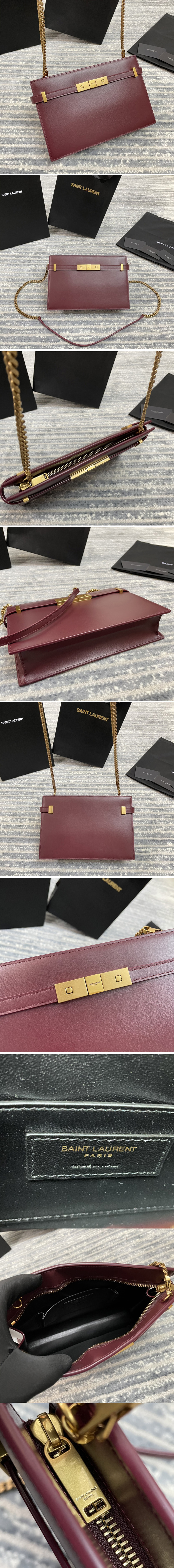 Replica Saint Laurent 636478 YSL NEW MANHATTAN POUCH IN Red BOX SAINT LAURENT LEATHER