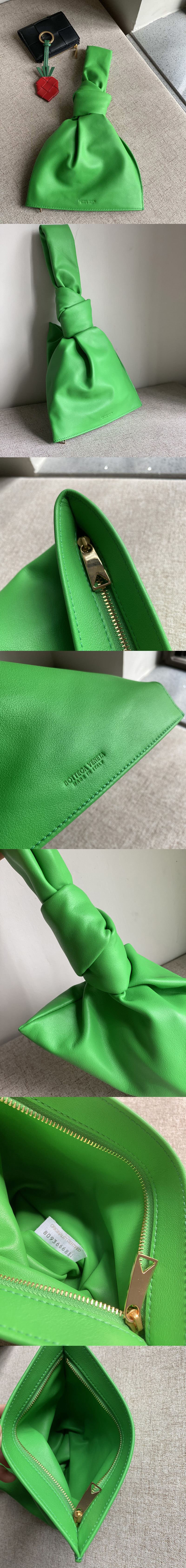 Replica Bottega Veneta 652001 Twist Soft clutch with knotted handle in Grass Nappa leather