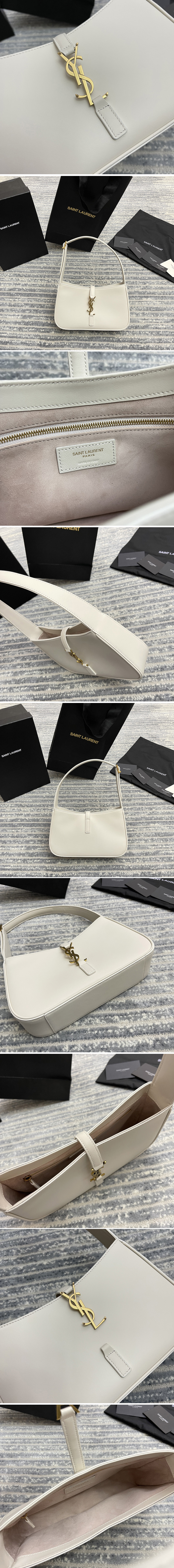 Replica Saint Laurent 657228 YSL LE 5 À 7 HOBO BAG IN White Smooth LEATHER