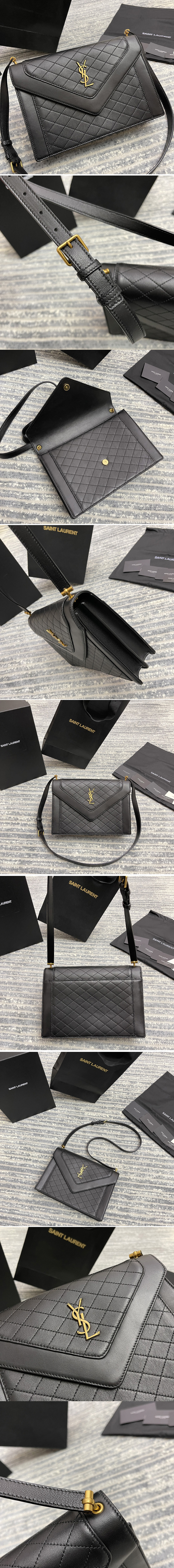 Replica Saint Laurent 668863 YSL GABY SATCHEL bag IN Black VINTAGE LAMBSKIN