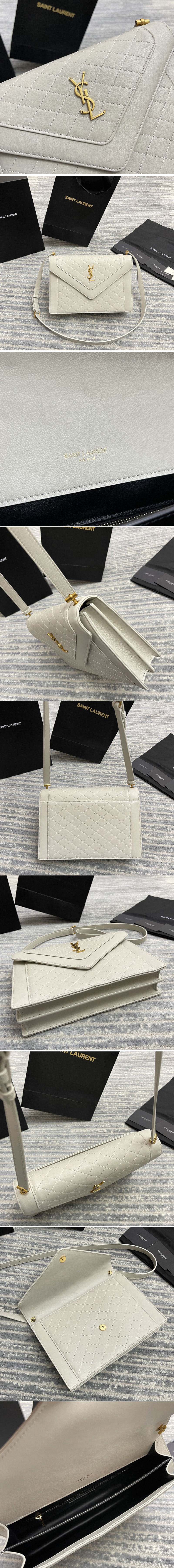 Replica Saint Laurent 668863 YSL GABY SATCHEL bag IN White VINTAGE LAMBSKIN