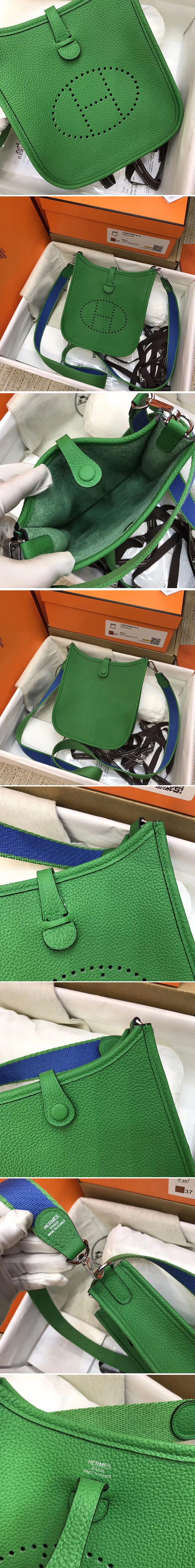 Replica Hermes Evelyne Mini Bag in Green Togo Leather