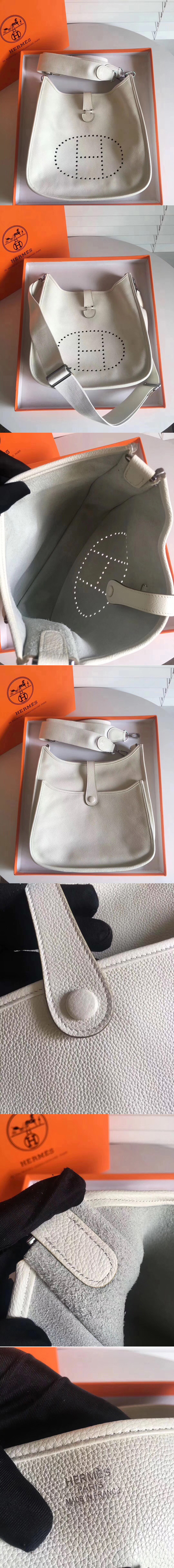 Replica Hermes Evelyne 28 Bag in White Togo Leather