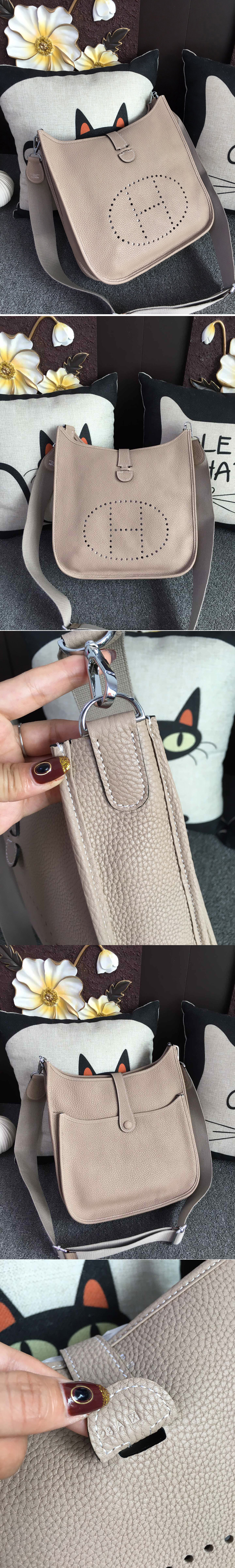 Replica Hermes Evelyne 28 Bag in Light Grey Togo Leather