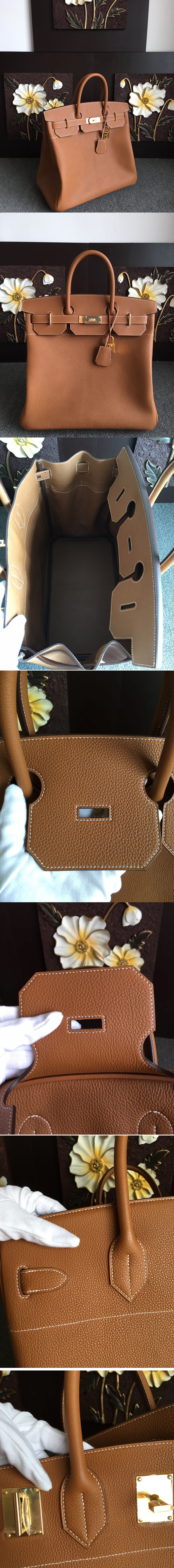 Replica Hermes Sac Birkin HAC 40 Bag in Tan Togo Leather