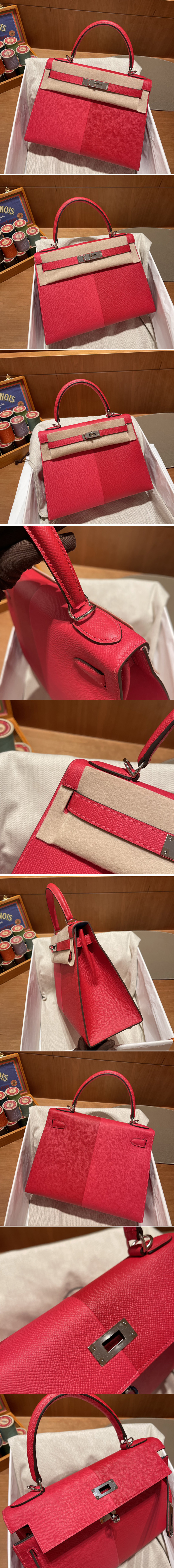 Replica Hermes Kelly 28 Bag in Red/Cherry Epsom Leather