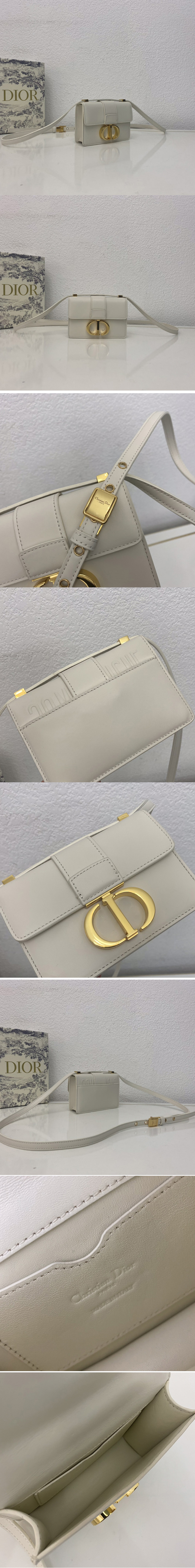 Replica Christian Dior M1210 Dior 30 Montaigne mini bag in White Box Calfskin