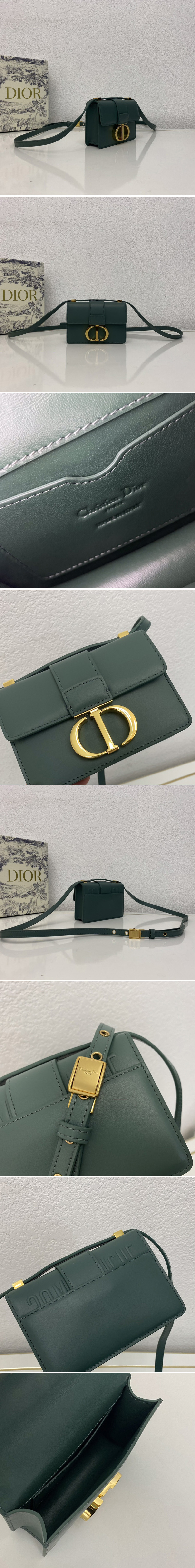 Replica Christian Dior M1210 Dior 30 Montaigne mini bag in Green Box Calfskin