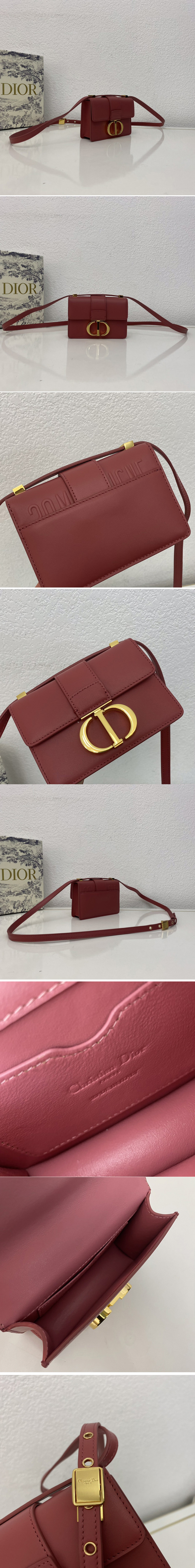 Replica Christian Dior M1210 Dior 30 Montaigne mini bag in Red Box Calfskin