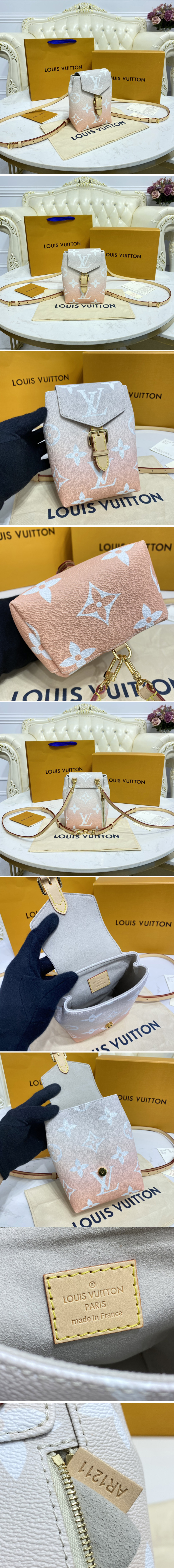 Replica Louis Vuitton M45764 LV Tiny Backpack in Mist Gray Monogram canvas