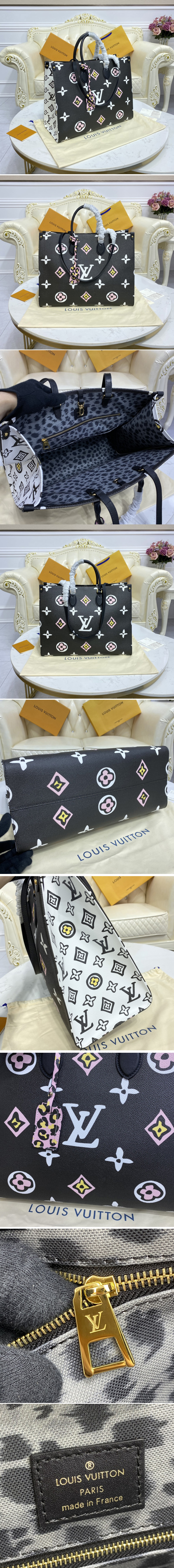 Replica Louis Vuitton M45815 LV Onthego GM Bag in Black Monogram coated canvas