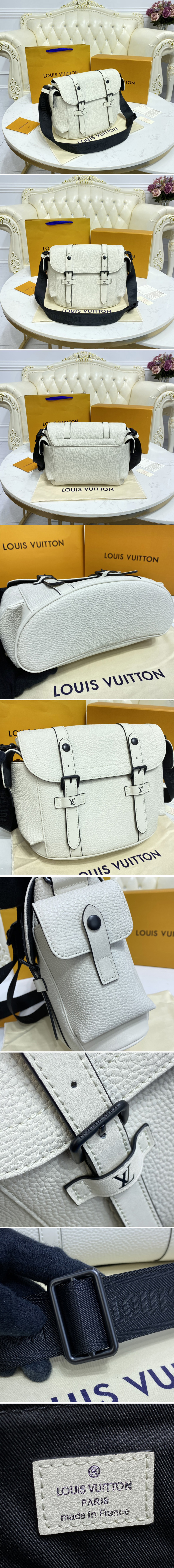 Replica Louis Vuitton M58475 LV Christopher Messenger Bag in White Taurillon leather