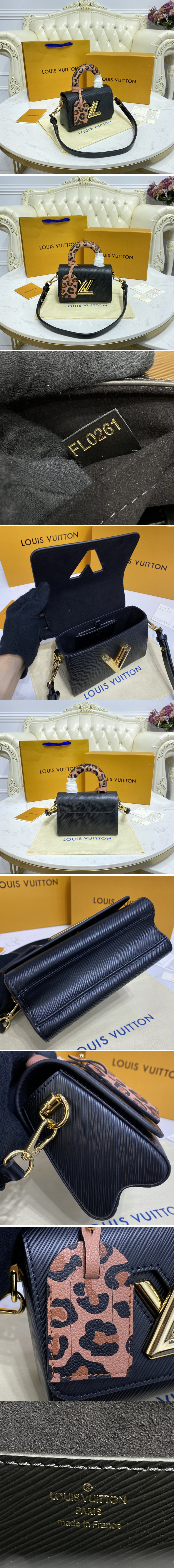 Replica Louis Vuitton M58568 LV Twist MM handbag in Black Epi leather