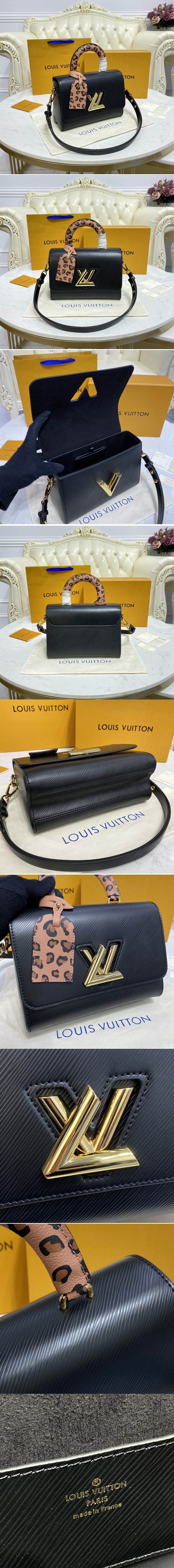 Replica Louis Vuitton M58568 LV Twist MM handbag in Black Epi grained leather