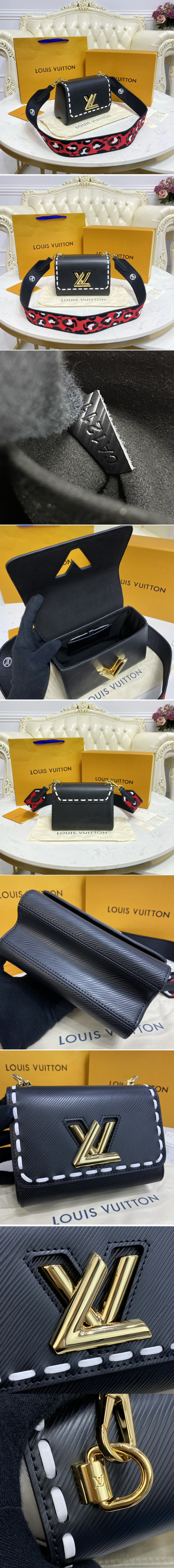 Replica Louis Vuitton M58723 LV Twist PM Bag in Black Epi leather