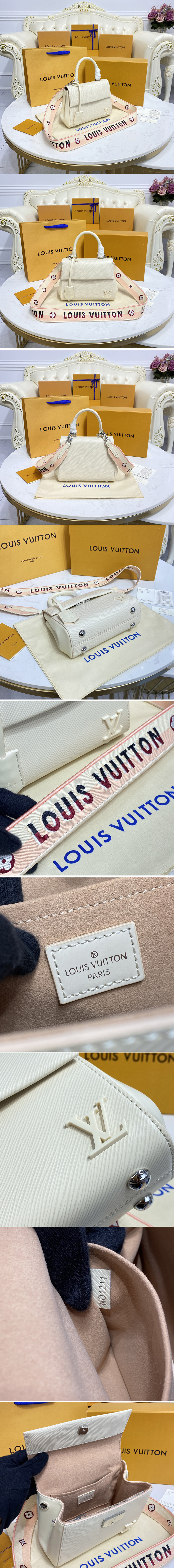 Replica Louis Vuitton M58931 LV Cluny Mini handbag in White Epi leather