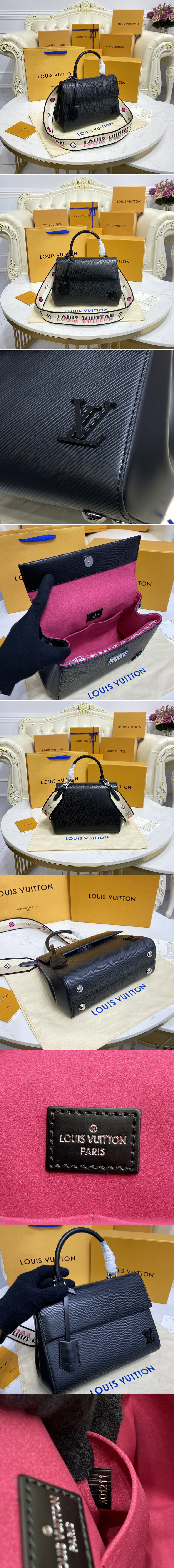 Replica Louis Vuitton M59134 LV Cluny BB handbag in Black Epi leather