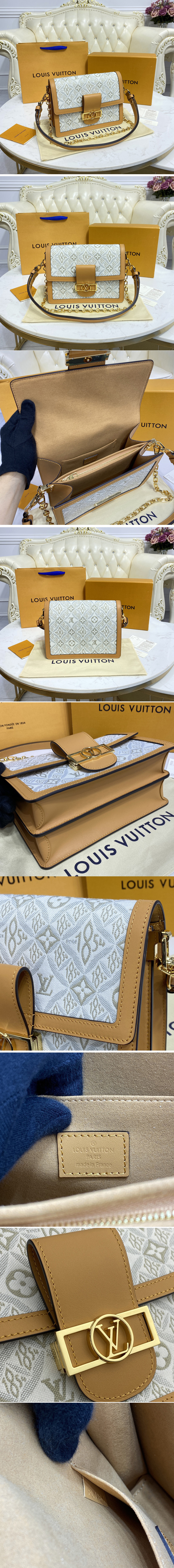 Replica Louis Vuitton M59483 LV Dauphine MM handbag in Since 1854 Jacquard textile