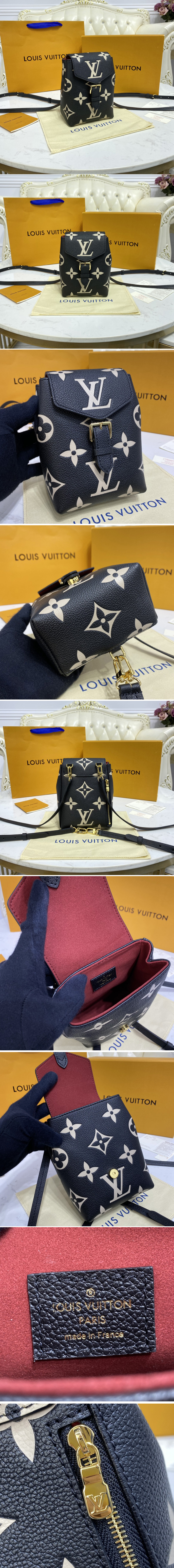 Replica Louis Vuitton M45764 LV Tiny Backpack in Black Monogram Empreinte Leather