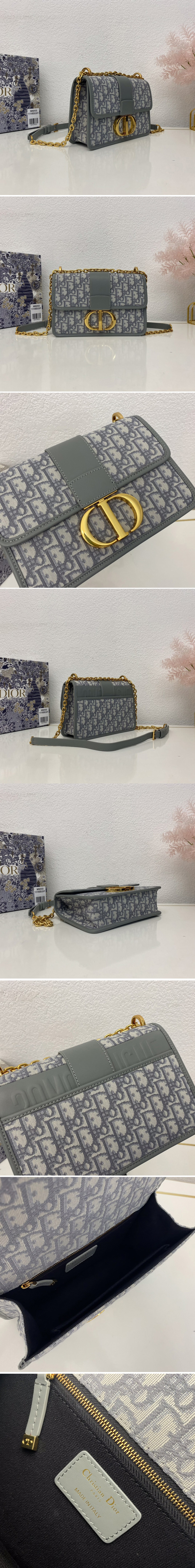 Replica Christian Dior M9208 Dior 30 Montaigne Chain bag in Gray Dior Oblique Jacquard