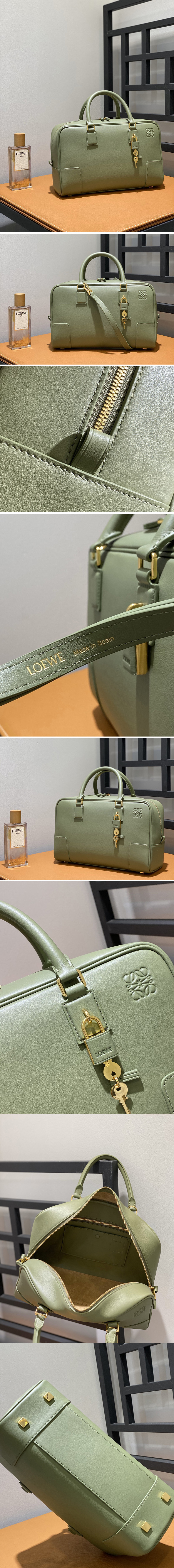 Replica Loewe Amazona 28 bag in Green nappa calfskin