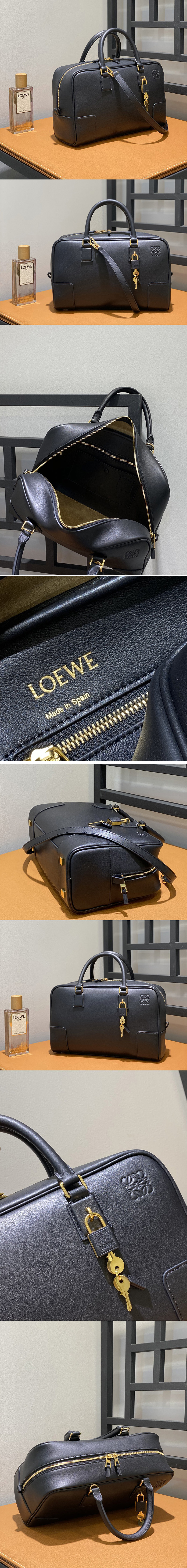 Replica Loewe Amazona 28 bag in Black nappa calfskin