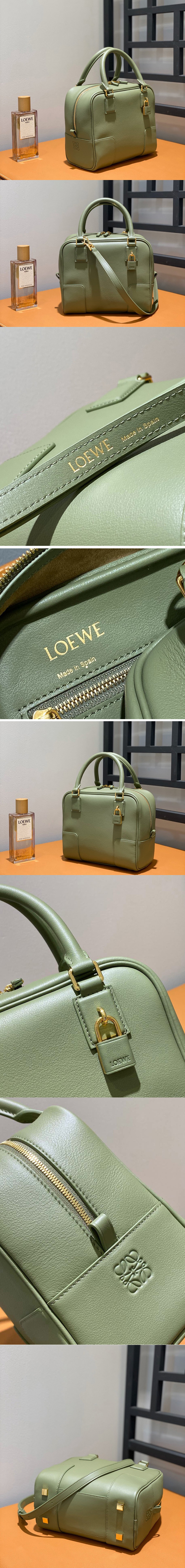 Replica Loewe Amazona 19 square bag in Avocado Green nappa calfskin