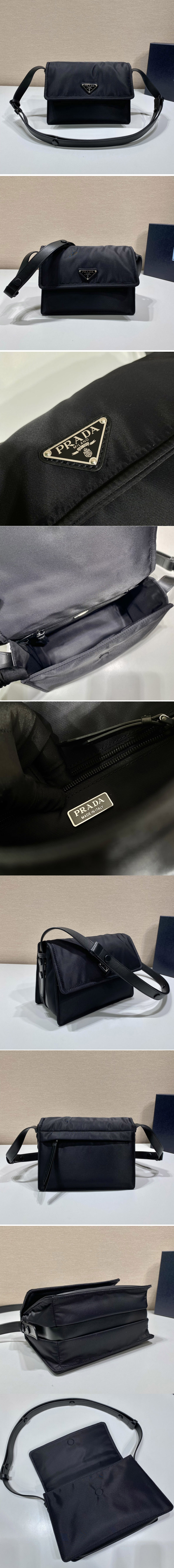 Replica Prada 1BD258 Mini padded Re-Nylon shoulder bag in Black Nylon