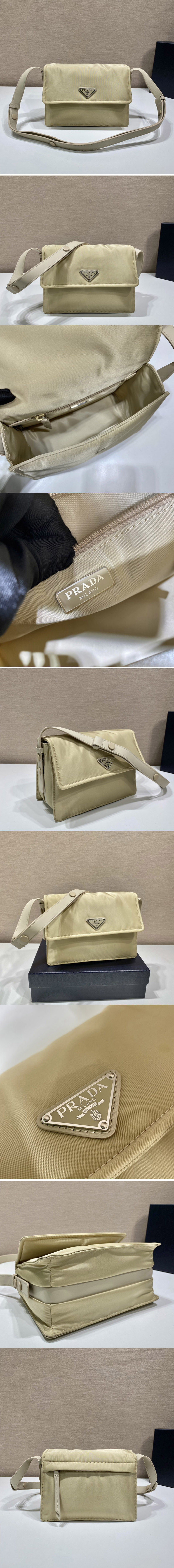 Replica Prada 1BD258 Mini padded Re-Nylon shoulder bag in Yellow Nylon