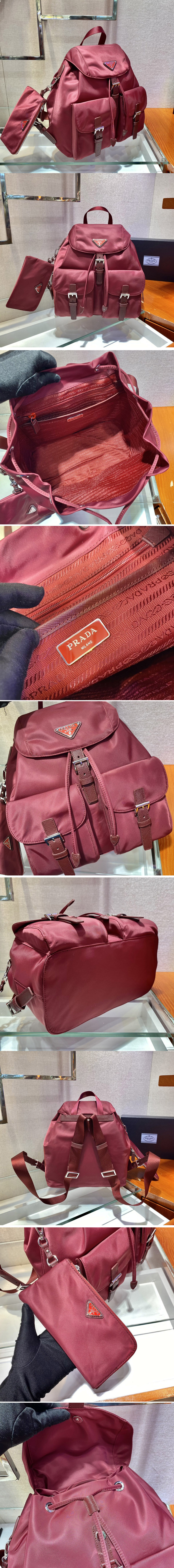 Replica Prada 1BZ677 Small Re-Nylon backpack in Red Nylon