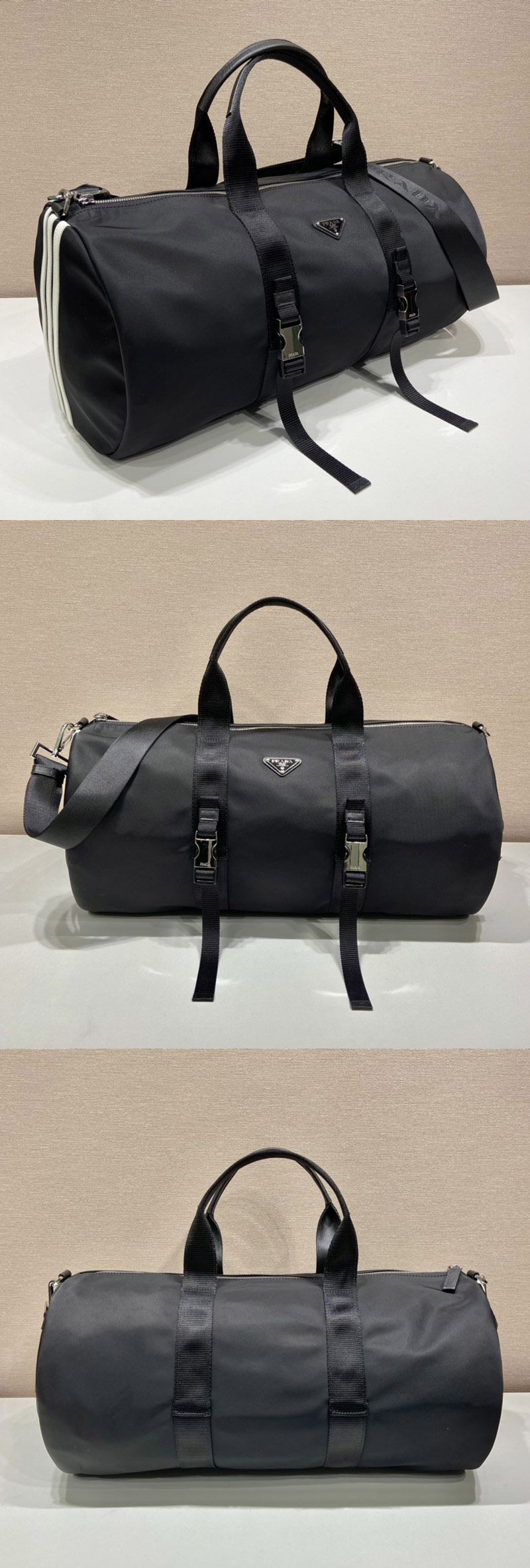 Replica Prada 2VC015 adidas for Prada Re-Nylon duffle bag On Black Nylon