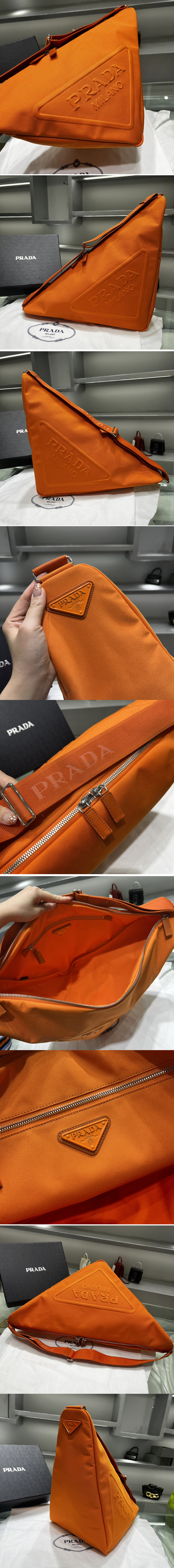 Replica Prada 2VY007 Canvas Prada Triangle bag on Orange Fabric