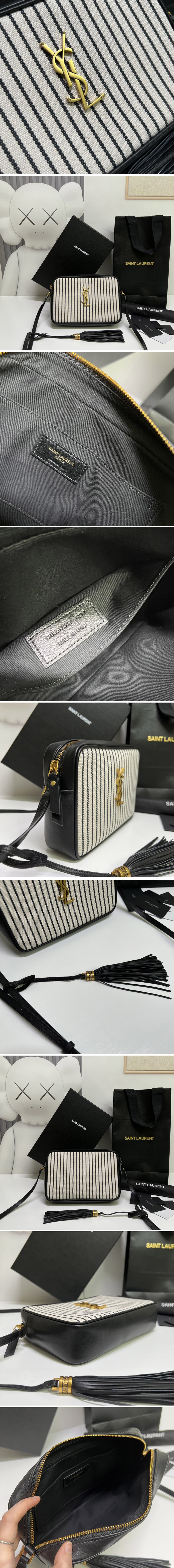 Replica Saint Laurent 612542 YSL LOU CAMERA BAG IN CANVAS AND SMOOTH LEATHER