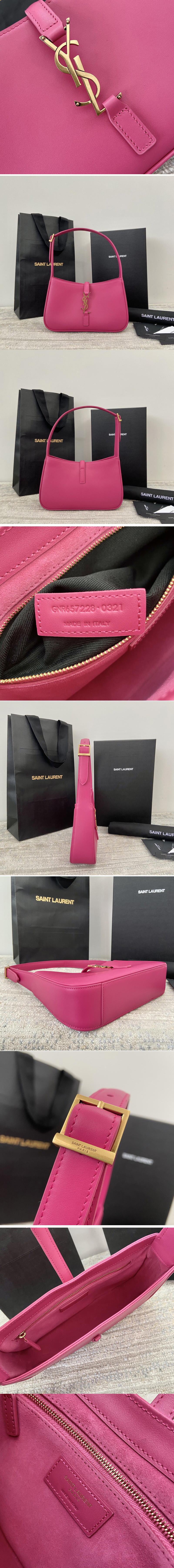 Replica Saint Laurent 657228 YSL LE 5 À 7 HOBO BAG IN Pink Smooth LEATHER