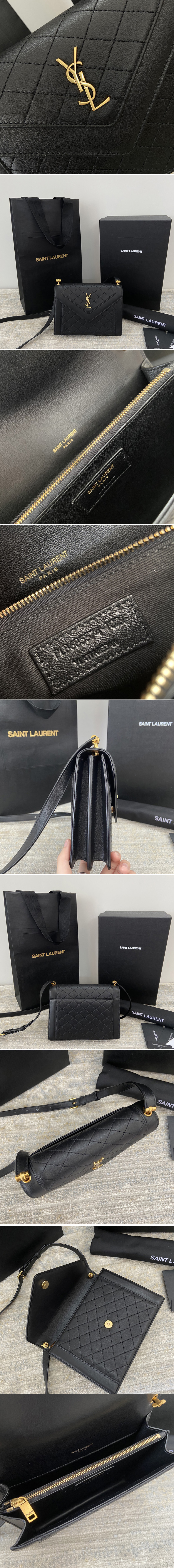 Replica Saint Laurent 685574 YSL GABY MINI SATCHEL Bag IN Black QUILTED LAMBSKIN