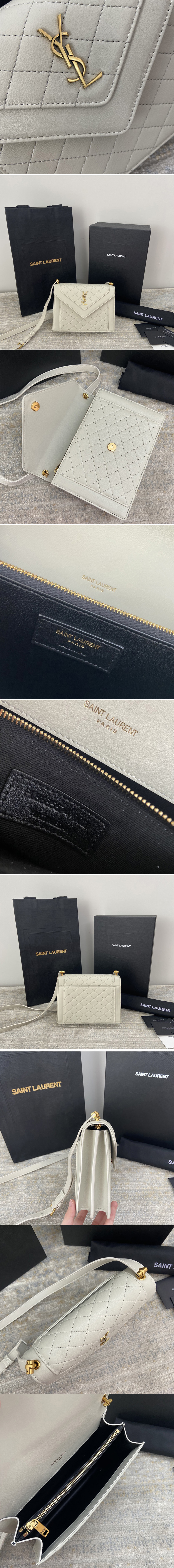 Replica Saint Laurent 685574 YSL GABY MINI SATCHEL Bag IN White QUILTED LAMBSKIN