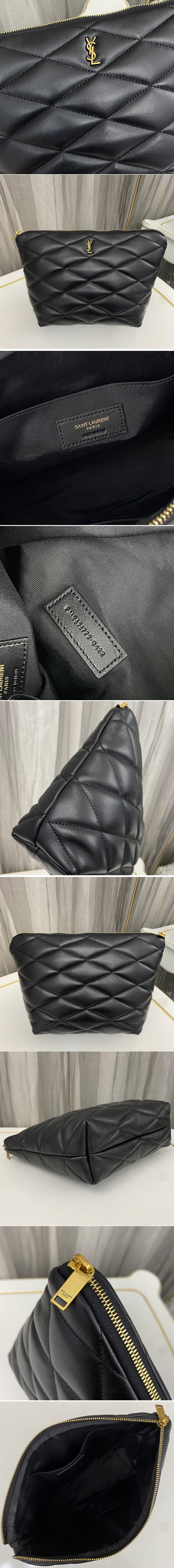 Replica Saint Laurent 696779 YSL SADE POUCH IN Black QUILTED LAMBSKIN